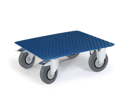 Rollcart Chariot à caisses avec plate-forme de chargement en acier, force 250 kg, TPE bandage  L