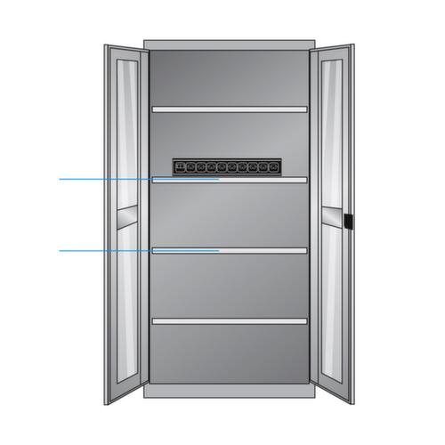 Thurmetall Armoire à portes battantes électrique, modèle CH, RAL7016 gris anthracite/RAL7035 gris clair  L