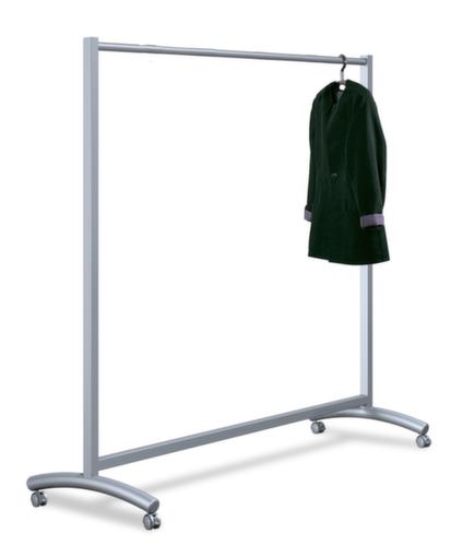 Portant de vestiaire juxtaposable roulant Event, RAL9006 aluminium blanc