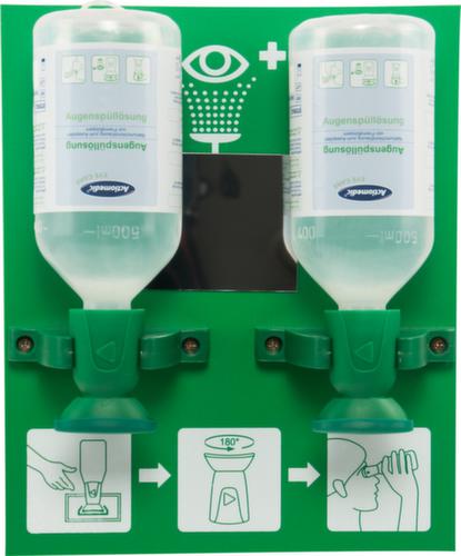 actiomedic Station de lavage des yeux avec miroir, 2 x 500 ml solution saline  L