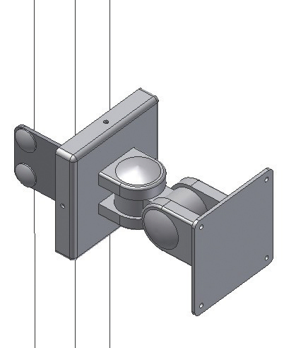 Rocholz Bras porte-écran pour table d'emballage, hauteur 105 mm  L