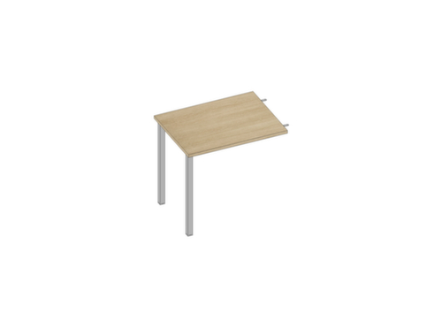 Quadrifoglio Table de rallonge à hauteur réglable Practika pour bureau avec piètement 4 pieds, largeur x profondeur 800 x 600 mm, plaque chêne