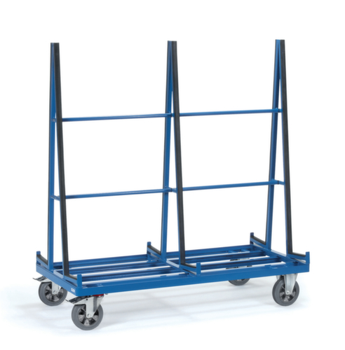 fetra Chariot porte-panneaux avec cadre d'appui, force 1200 kg, plateau longueur x largeur 1600 x 800 mm  L