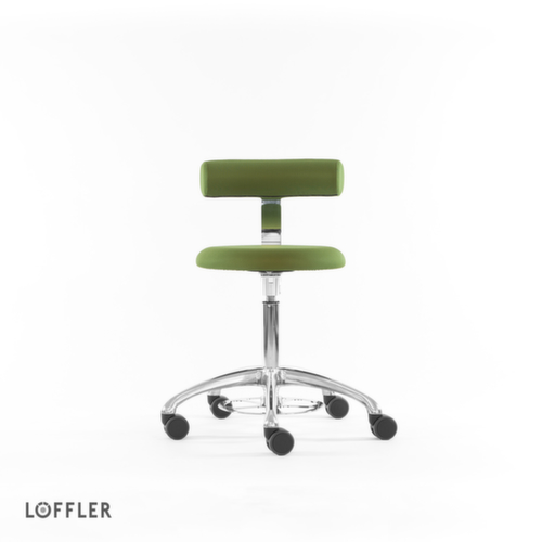 Löffler Tabouret Aogo, assise vert, roulettes  L