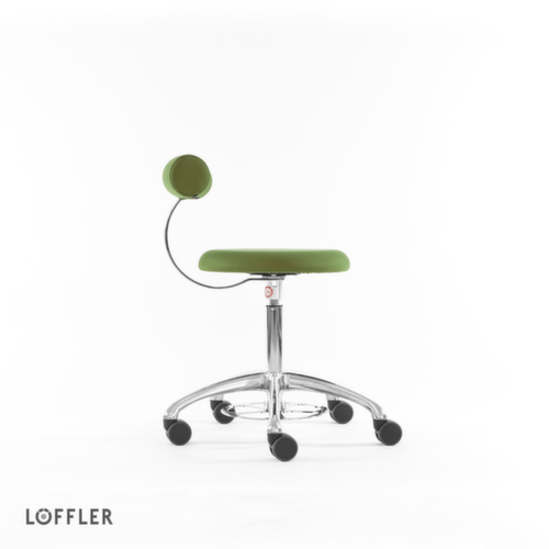 Löffler Tabouret Aogo, assise vert, roulettes  L