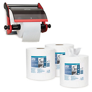 Support mural pour rouleau de nettoyage avec 12 rouleaux d'essuyage, pour largeur de la roulette 235 mm L