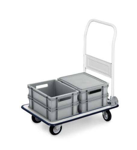 Chariot avec barre de poussée pliable Eco avec revêtement antidérapant, force 150 kg  L