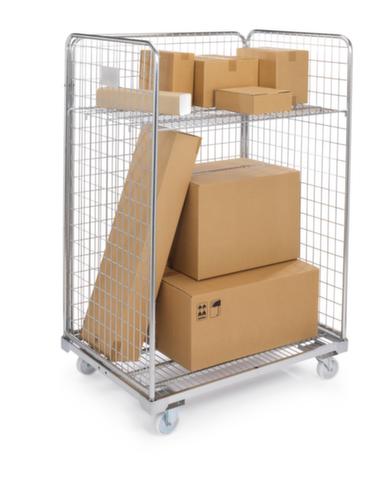 Conteneur à roulettes avec 3 parois grillagées, force 500 kg, longueur x largeur 1200 x 800 mm L