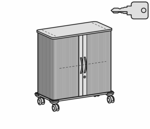 Gera Armoire à rideaux transversaux Pro, 2 hauteurs des classeurs  L