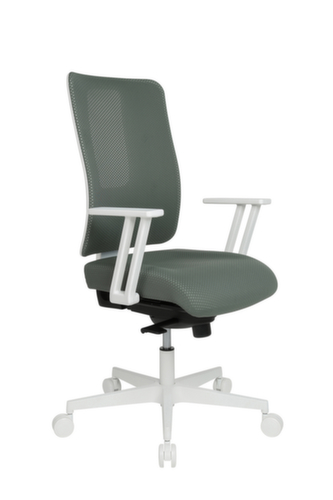 Topstar Siège de bureau pivotant Sitness Life 50 avec support de dossier ouvert, dossier maille avec support ajouré, gris vert  L