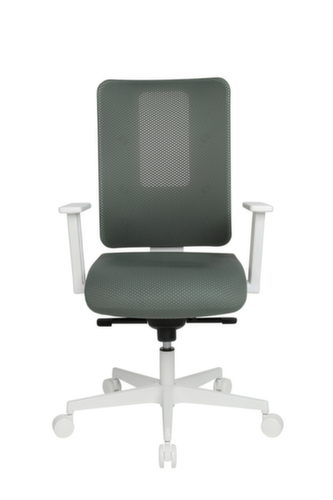 Topstar Siège de bureau pivotant Sitness Life 50 avec support de dossier ouvert, dossier maille avec support ajouré, gris vert  L