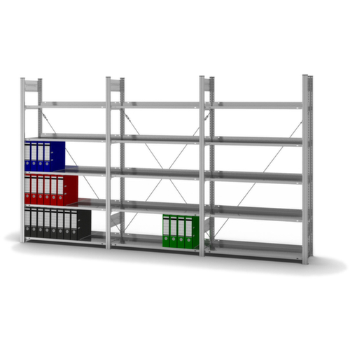 hofe Rayonnage sans boulons pour classeurs élément suivant, 5 tablettes, avec revêtement en zinc anti-corrosion  L