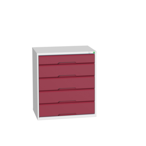 bott Armoire à tiroirs verso, 5 tiroir(s), RAL7035 gris clair/RAL3004 rouge pourpre  L