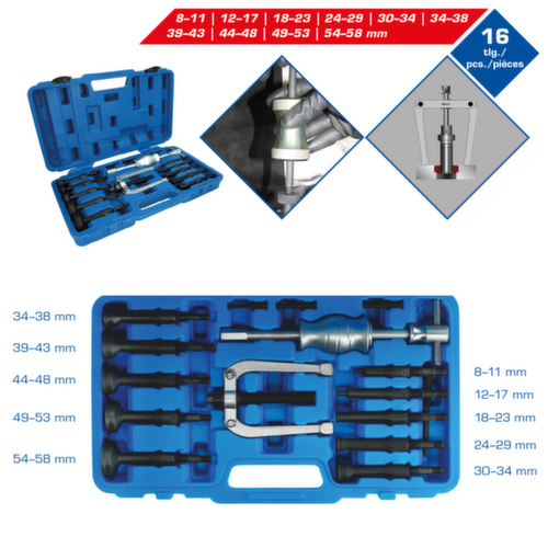 Brilliant Tools Jeu d'extracteurs de roulements intérieurs de trous de base  L