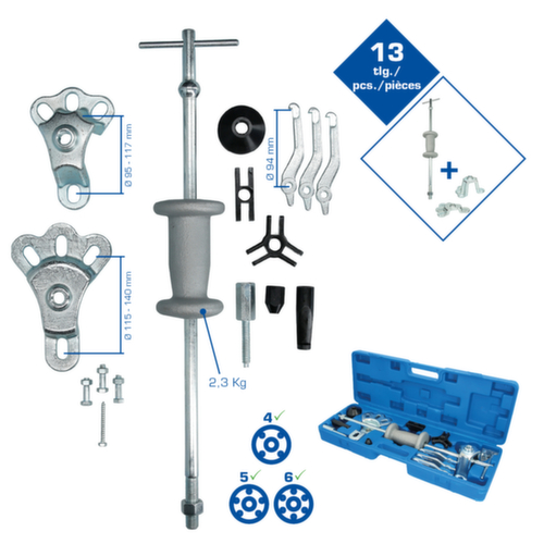 Brilliant Tools Extracteur de moyeu de roue avec marteau coulissant  L