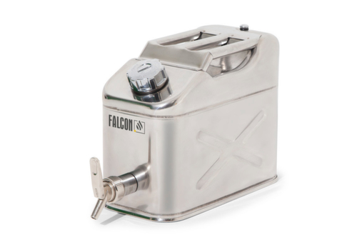 jerrycan de sécurité FALCON, acier inoxydable, capacité 10 l  L