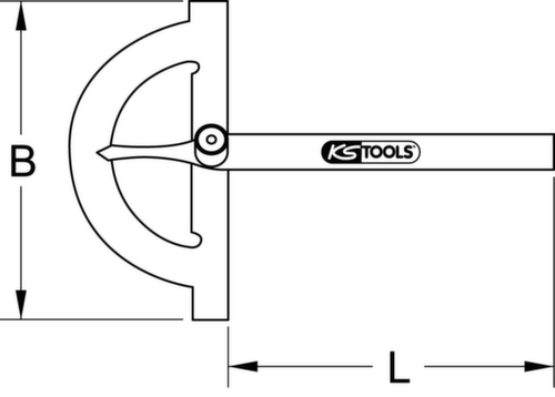 KS Tools Jauge d'angle avec coude ouvert  L