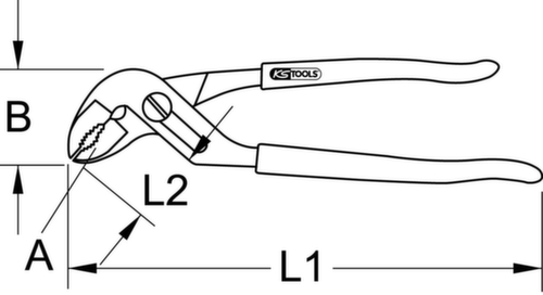 KS Tools BERYLLIUMplus pince à pompe à eau 250 mm à joint creux  L