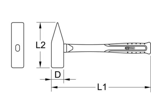 KS Tools BRONZEplus Marteau de forgeron 12000 g  L