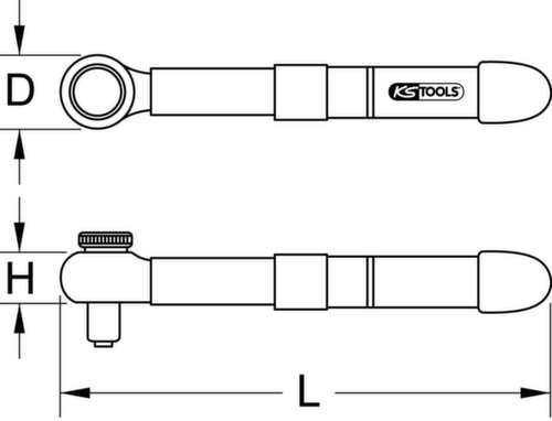 KS Tools Mini clé dynamométrique 1/2" avec isolation protectrice et tête à cliquet réversible  L