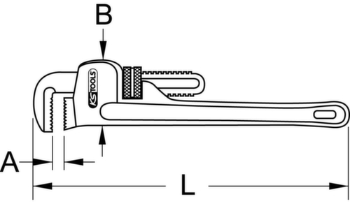 KS Tools Clé à pipe à une main en acier  L