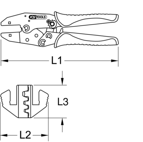 KS Tools Pince à sertir pour les câbles d'allumage 12V  L