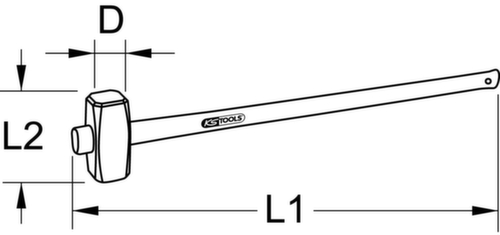 KS Tools Marteau de forgeron avec manche en fibre de verre  L