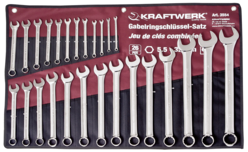 KRAFTWERK® 26-t. Jeu de clés de fourche 5-32mm Rollt.  L