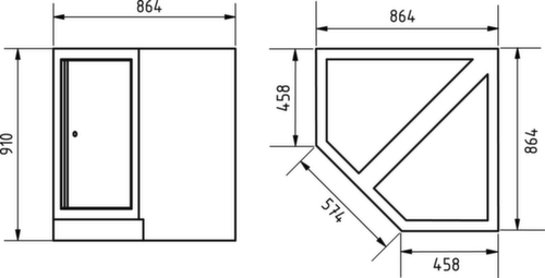 KRAFTWERK® MOBILIO armoire basse d'angle  L