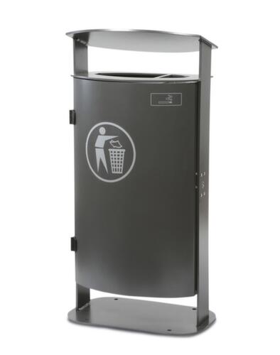 Poubelle avec toit de protection incliné L