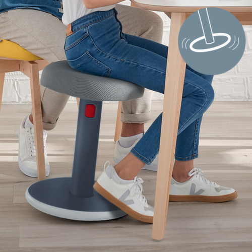 Leitz tabouret assis-debout Ergo Cosy Aktiv, assise gris, partie inférieure du pied antidérapante  L