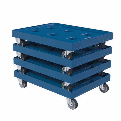 Plateau roulant gerbable bleu  L