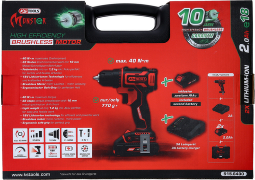 KS Tools eMONSTER Brushless cordless impact drill and screwdriver set  L