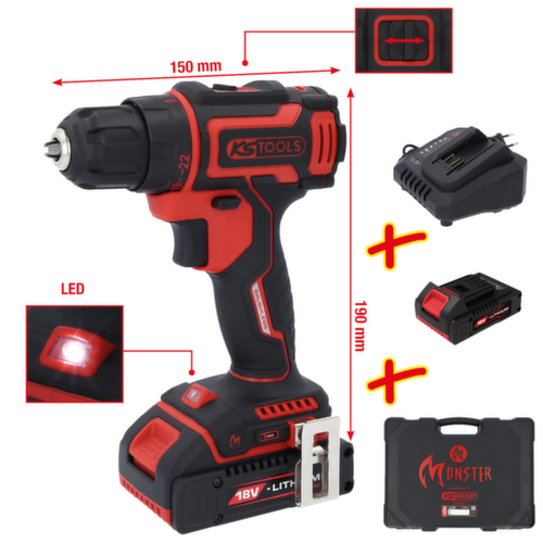 KS Tools eMONSTER Brushless cordless drill and screwdriver set L