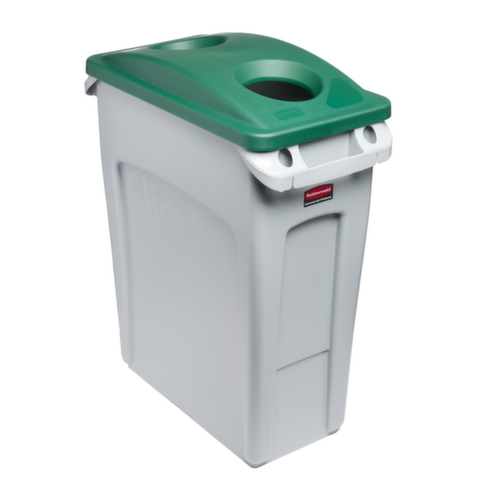 Rubbermaid Couvercle Slim Jim® pour introduction de bouteilles pour collecteur de recyclage, vert  L