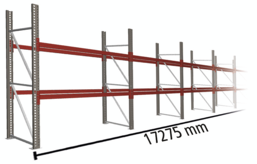 META Rayonnage à palettes MULTIPAL pour 54 palettes, largeur 17275 mm, 2 niveaux de stockage  L