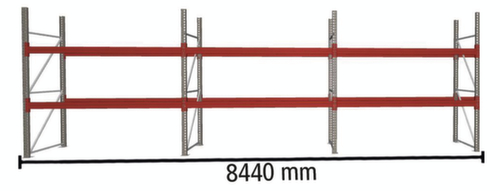 META Rayonnage à palettes MULTIPAL pour 27 palettes, largeur 8440 mm, 3 niveaux de stockage