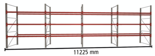 META Rayonnage à palettes MULTIPAL pour 48 palettes, largeur 11225 mm, 4 niveaux de stockage
