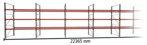 META Rayonnage à palettes MULTIPAL pour 96 palettes, largeur 22365 mm, 4 niveaux de stockage