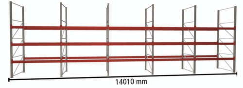 META Rayonnage à palettes MULTIPAL pour 60 palettes, largeur 14010 mm, 4 niveaux de stockage