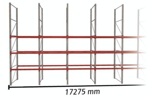 META Rayonnage à palettes MULTIPAL pour 72 palettes, largeur 17275 mm, 4 niveaux de stockage