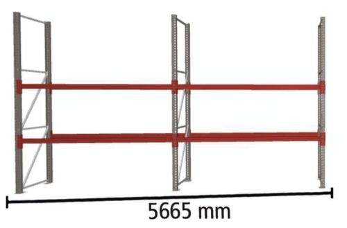 META Rayonnage à palettes MULTIPAL pour 12 palettes, largeur 5665 mm, 3 niveaux de stockage L