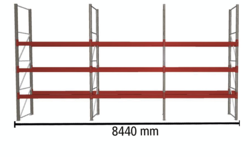META Rayonnage à palettes MULTIPAL pour 24 palettes, largeur 8440 mm, 4 niveaux de stockage L