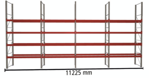 META Rayonnage à palettes MULTIPAL pour 60 palettes, largeur 11225 mm, 5 niveaux de stockage L