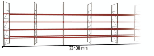 META Rayonnage à palettes MULTIPAL pour 180 palettes, largeur 33400 mm, 5 niveaux de stockage L