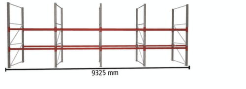 META Rayonnage à palettes MULTIPAL pour 16 palettes, largeur 9325 mm, 2 niveaux de stockage  L