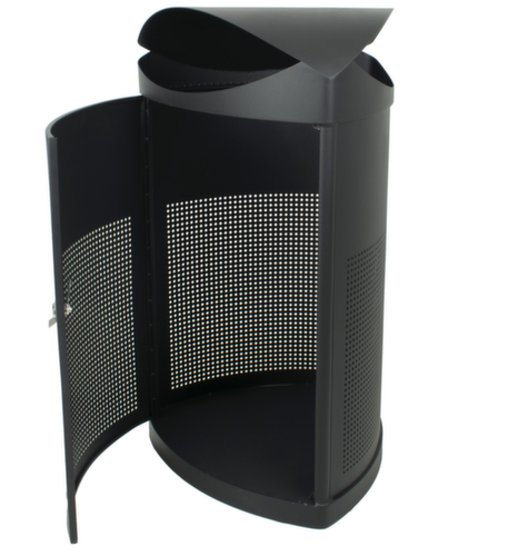 Poubelle avec toit de protection, 60 l, noir L