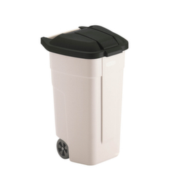 Rubbermaid Poubelle pour matières recyclables, 100 l, beige, couvercle noir