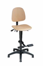 meychair Siège d'atelier pivotant Workster Allround avec assise inclinable, assise hêtre nature, avec patins en plastique