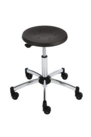 Tabouret pivotant ESD antistatique, assise noir, roulettes